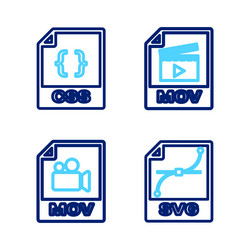 set line svg file document mov and css icon vector image