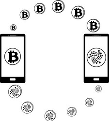 Exchange between bitcoin and iota in the phone vector