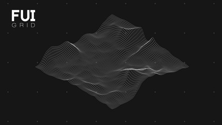 Fui gui 3d landscape scan grid abstract vector