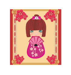 kokeshi doll cartoon character beautiful abstract vector