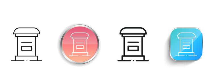 letterbox icon thin linear regular and button vector image