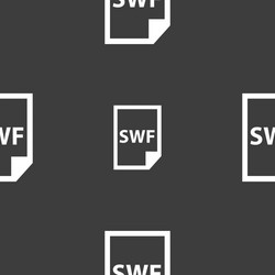 Swf file icon sign seamless pattern on a gray vector