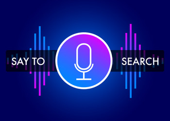 Voice recognition flat icon and sound assistant vector