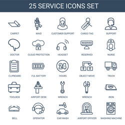 25 service icons vector