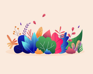 flat abstract colorful leaves pattern background vector