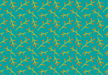 seamless pattern with twigs on a green background vector image