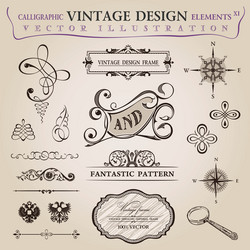 Calligraphic elements vintage Royalty Free Vector Image