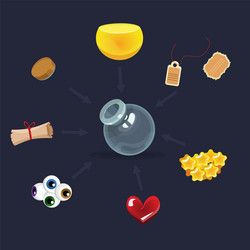 Game icon magic elixirbottle and content options vector