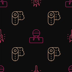 set line torch flame paper towel roll vector image