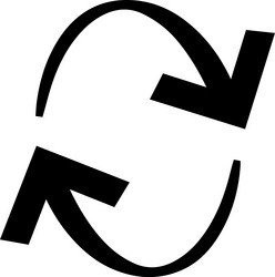two black arrows rotating clockwise and creating vector image