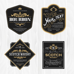 Vintage Whisky Labels Collection Vector Image