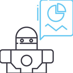 ai data prediction line icon outline symbol vector image