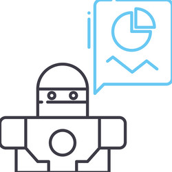 Ai data prediction line icon outline symbol vector