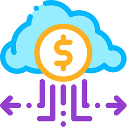 charge money through cloud storage icon vector