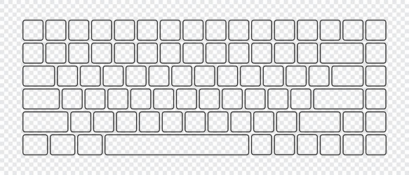 computer keyboard button layout template vector image