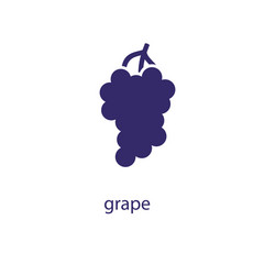 grape element in flat simple style on white vector image