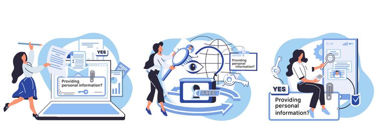 personal information data storage methods must vector image