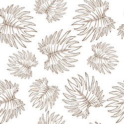 philodendron leaves sketch repeat pattern vector image