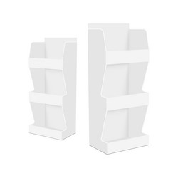 two blank cardboard pos display stands side vector