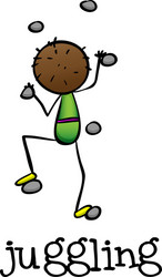 a stickman juggling vector