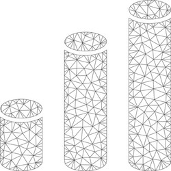 bar chart cylinders mesh 2d model vector image