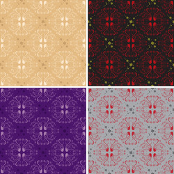 dark and light seamless floral patterns vector image