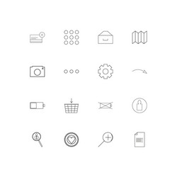 interface simple linear icons set outlined vector image