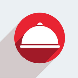Red Circle Food Icon - Flatware vector