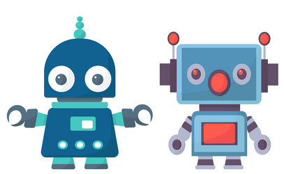 robot android character white background isolated vector image