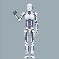 Robot android technology science fiction future 3d vector