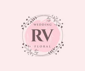 Rv initials letter wedding monogram logos Vector Image