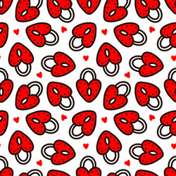 Seamless pattern with red locks and hearts vector