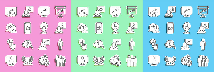 set line users group head hunting graph schedule vector image