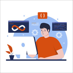 Flat design of development and operations vector