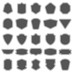 set of blank empty dark shields shield badge vector image