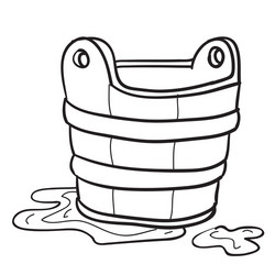 sketch cartoon character a basin with foam vector image