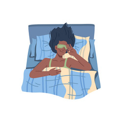 sleep problem solution using eye mask for relax vector image