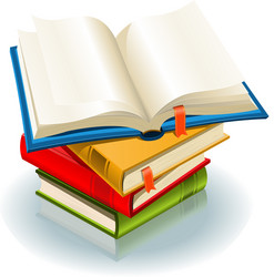 Stack of Books with Open Page vector image