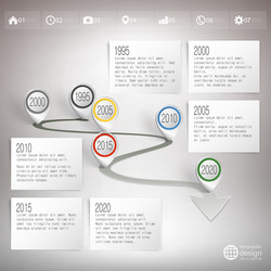 timeline with pointer marks infographic vector