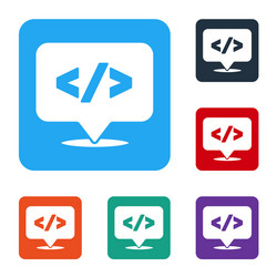 white web design and front end development icon vector image