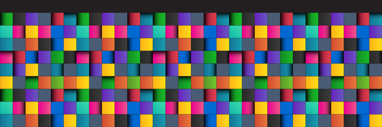 colorful square abstract header with black lines vector image