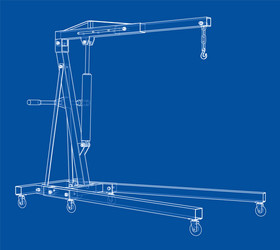 engine hoist outline rendering of 3d vector image