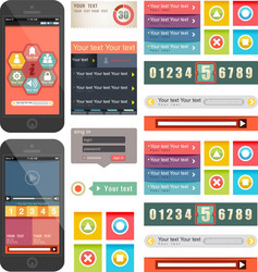 Flat Web UI Elements & Icons vector image