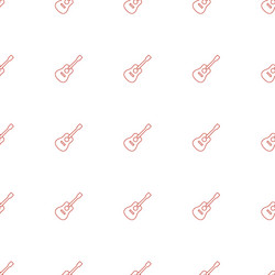 guitar icon pattern seamless white background vector