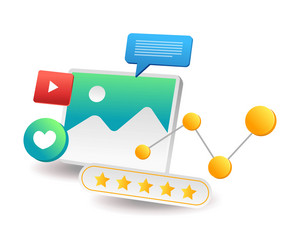 landing page concept flat isometric share image vector image