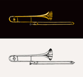 musical wind jazz instrument trombone Vector Image