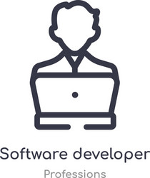 software developer outline icon isolated line vector image