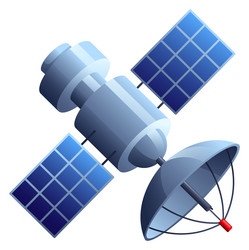 space satellite cartoon icon shuttle with solar vector