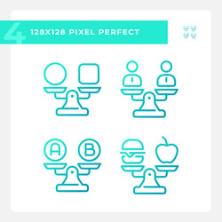 2d pixel perfect gradient comparisons icons vector image