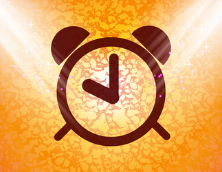 Alarm clock flat modern web button and space vector